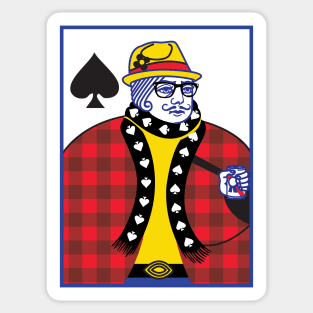 Hipster King of Spades Sticker
